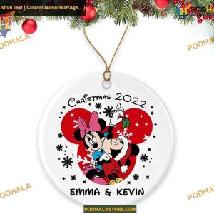 Custom Mickey & Minnie Mouse 2023 Personalized Christmas Ornament