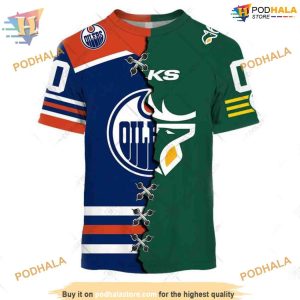 Custom Mix CFL Edmonton Elks NHL Edmonton Oilers Hoodie 3D 2