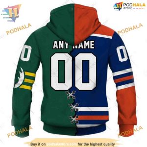 Custom Mix CFL Edmonton Elks NHL Edmonton Oilers Hoodie 3D 3