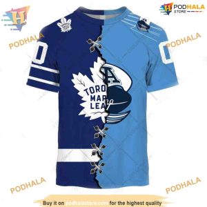 Custom Mix CFL Toronto Argonauts Jersey Style NHL Toronto Maple Leafs Hoodie 3D 2