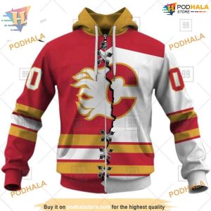 Custom Mix Jersey 2023 Style NHL Calgary Flames Hoodie 3D Sweatshirt 1