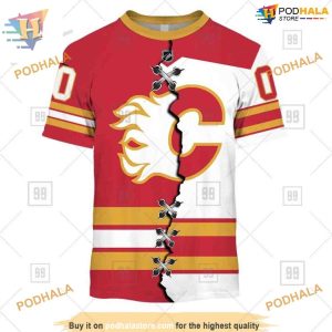 Custom Mix Jersey 2023 Style NHL Calgary Flames Hoodie 3D Sweatshirt 3