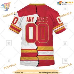 Custom Mix Jersey 2023 Style NHL Calgary Flames Hoodie 3D Sweatshirt 4