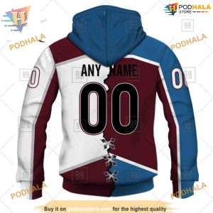Custom Mix Jersey 2023 Style NHL Colorado Avalanche Hoodie 3D Sweatshirt 3