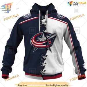 Custom Mix Jersey 2023 Style NHL Columbus Blue Jackets Hoodie 3D 1