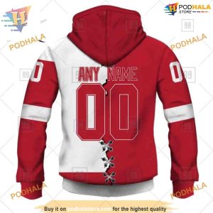 Custom Mix Jersey 2023 Style NHL Detroit Red Wings Hoodie 3D 3