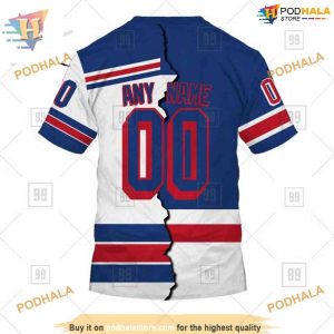 Custom Mix Jersey 2023 Style NHL New York Rangers Hoodie 3D 4