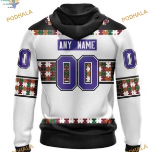 Custom Name And Number Autism Awareness NHL Arizona Coyotes Hoodie 3D Arizona Coyotes 2