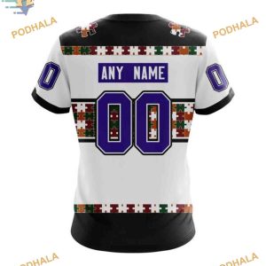 Custom Name And Number Autism Awareness NHL Arizona Coyotes Hoodie 3D Arizona Coyotes 4