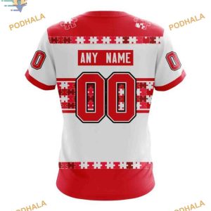 Custom Name And Number Autism Awareness NHL Detroit Red Wings Hoodie 3D 4