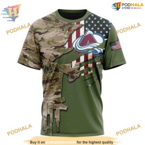 Custom Name And Number Camo Skull Design NHL Colorado Avalanche Hoodie 3D 3