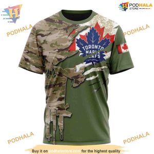 Custom Name And Number Camo Skull Design NHL Toronto Maple Leafs Hoodie 3D 3