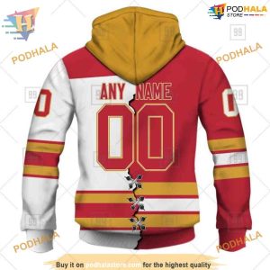 Custom Name And Number Mix Jersey 2023 NHL Calgary Flames Hoodie 3D 2