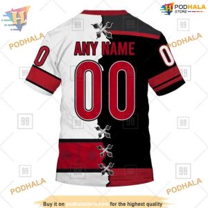 Custom Name And Number Mix Jersey 2023 NHL Carolina Hurricanes Hoodie 3D 4