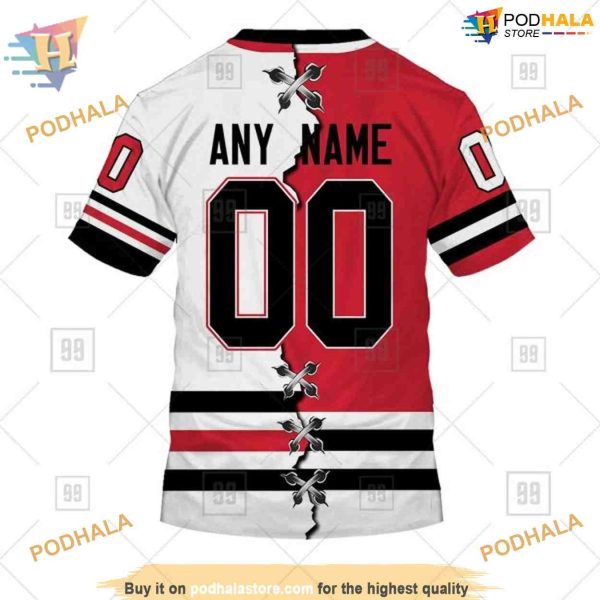 Custom Name And Number Mix Jersey 2023 NHL Chicago Blackhawks Hoodie 3D