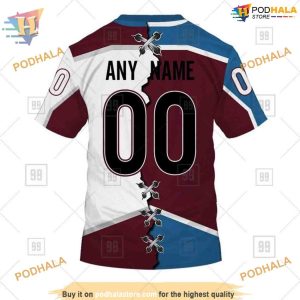 Custom Name And Number Mix Jersey 2023 NHL Colorado Avalanche Hoodie 3D 4