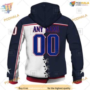 Custom Name And Number Mix Jersey 2023 NHL Columbus Blue Jackets Hoodie 3D 3