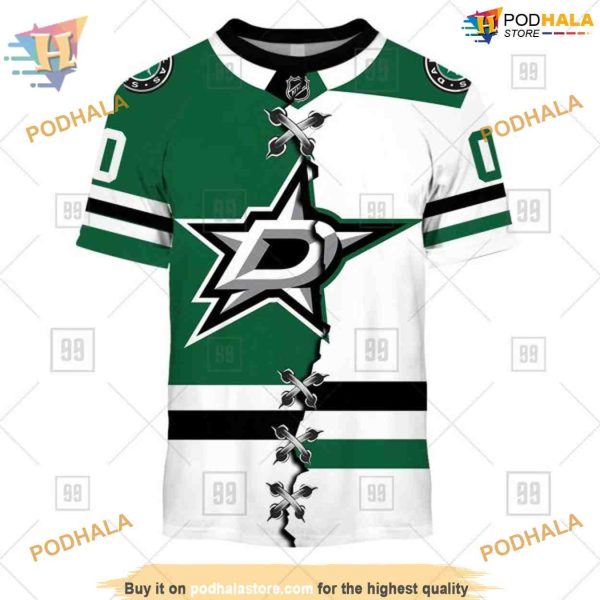 Custom Name And Number Mix Jersey 2023 NHL Dallas Stars Hoodie 3D
