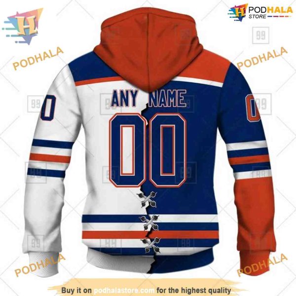 Custom Name And Number Mix Jersey 2023 NHL Edmonton Oilers Hoodie 3D