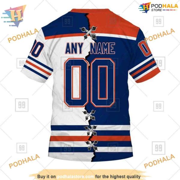 Custom Name And Number Mix Jersey 2023 NHL Edmonton Oilers Hoodie 3D