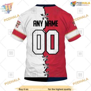 Custom Name And Number Mix Jersey 2023 NHL Florida Panthers Hoodie 3D 4