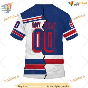 Custom Name And Number Mix Jersey 2023 NHL New York Rangers Hoodie 3D 3