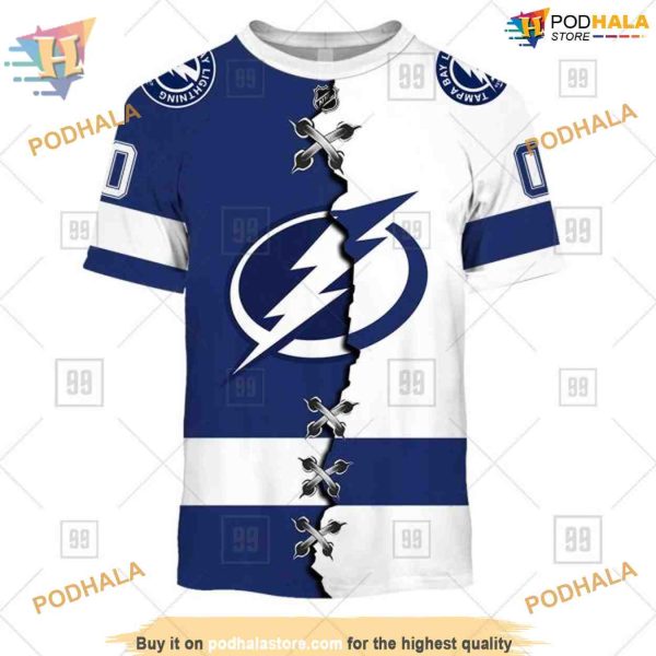 Custom Name And Number Mix Jersey 2023 NHL Tampa Bay Lightning Hoodie 3D