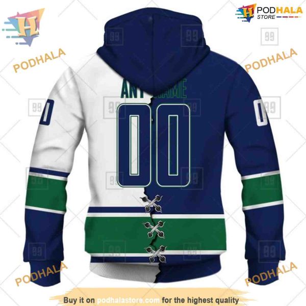 Custom Name And Number Mix Jersey 2023 NHL Vancouver Canucks Hoodie 3D