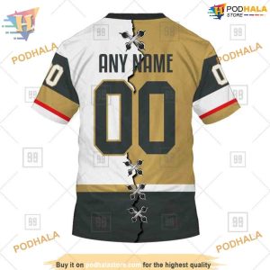 Custom Name And Number Mix Jersey 2023 NHL Vegas Golden Knights Hoodie 3D 4