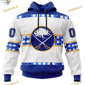 Custom Name Autism Awareness NHL Buffalo Sabres Hoodie 3D Special Edition 1