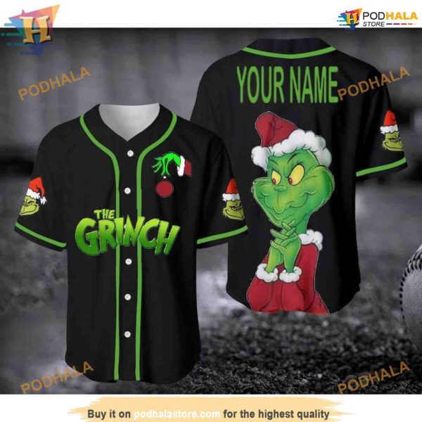Custom Name The Grinch Jersey Baseball Jersey, Grinch Stole Xmas Gift