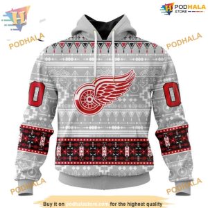 Custom Native Design NHL Detroit Red Wings Hoodie 3D 1