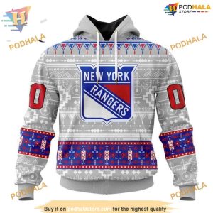 Custom Native Design NHL New York Rangers Hoodie 3D 1