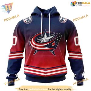 Custom New Gradient Series Concept NHL Columbus Blue Jackets Hoodie 3D 1
