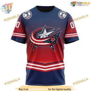 Custom New Gradient Series Concept NHL Columbus Blue Jackets Hoodie 3D 3