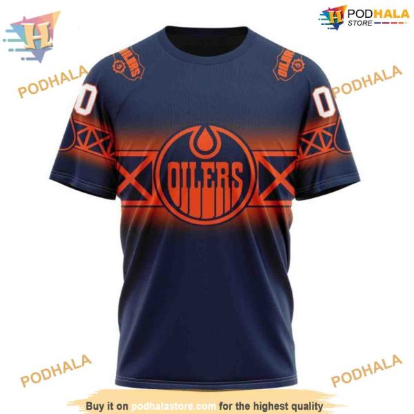 Custom New Gradient Series Concept NHL Edmonton Oilers Hoodie 3D