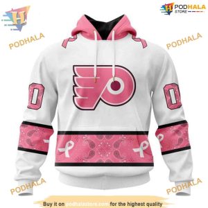 Custom PINK BREAST CANCER NHL Philadelphia Flyers Hoodie 3D 1