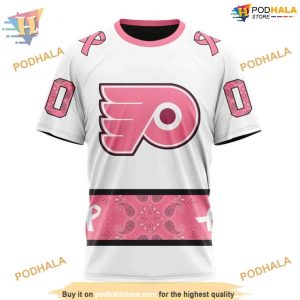 Custom PINK BREAST CANCER NHL Philadelphia Flyers Hoodie 3D 3