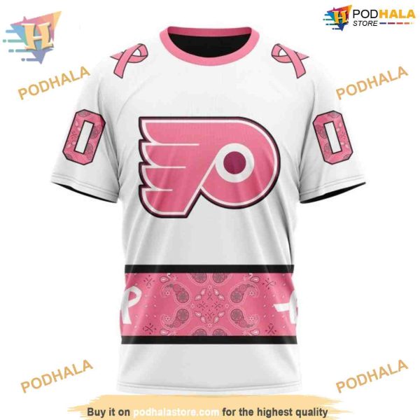 Custom PINK BREAST CANCER NHL Philadelphia Flyers Hoodie 3D