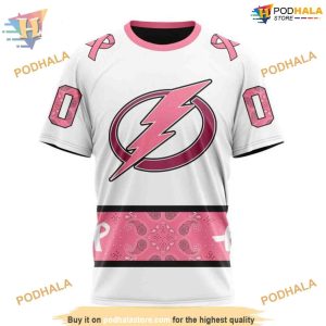 Custom PINK BREAST CANCER NHL Tampa Bay Lightning Hoodie 3D 3