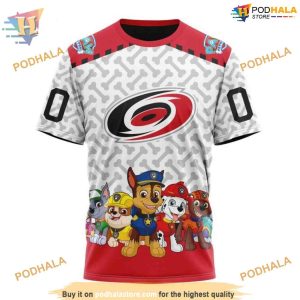 Custom PawPatrol Design NHL Carolina Hurricanes Hoodie 3D Sweatshirt 3