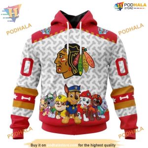 Custom PawPatrol Design NHL Chicago Blackhawks Hoodie 3D 1