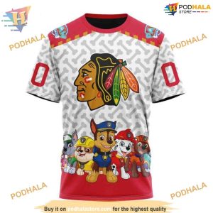 Custom PawPatrol Design NHL Chicago Blackhawks Hoodie 3D 3
