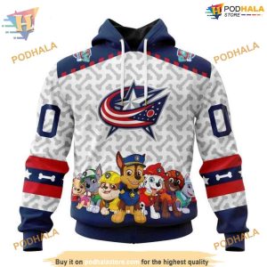 Custom PawPatrol Design NHL Columbus Blue Jackets Hoodie 3D 1