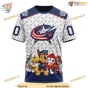 Custom PawPatrol Design NHL Columbus Blue Jackets Hoodie 3D 3