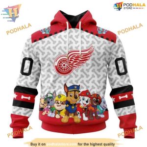 Custom PawPatrol Design NHL Detroit Red Wings Hoodie 3D 1