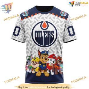 Custom PawPatrol Design NHL Edmonton Oilers Hoodie 3D 3