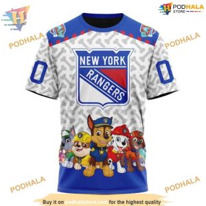 Custom PawPatrol Design NHL New York Rangers Hoodie 3D 3