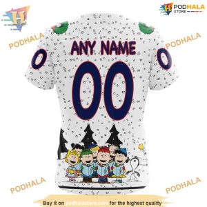Custom Peanuts Design NHL Columbus Blue Jackets Hoodie 3D 4