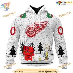 Custom Peanuts Design NHL Detroit Red Wings Hoodie 3D 1